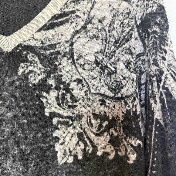 J Ferrar Mens Lightweight Fleur De Lis Sweater Size XL Cotton Preppy Grunge Ligh - Picture 4 of 11